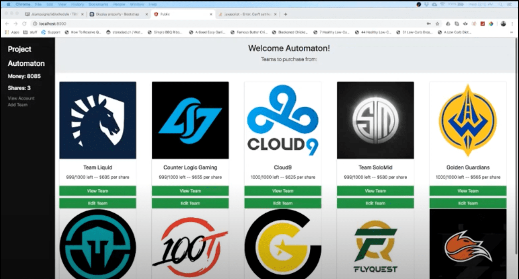 LCS Stock Exchange Screenshot